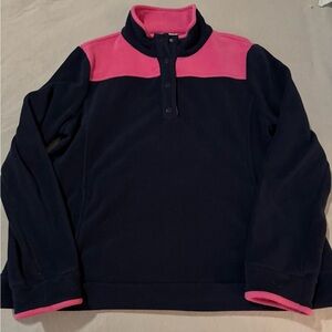Women’s Crown and Ivy Navy and Pink Fleece Pullover Size XL
